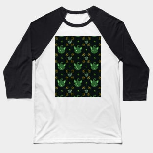 Ghost cat pattern Baseball T-Shirt